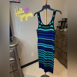 BOLD elements Black and Blue Sleeveless Midi Dress. EXCELLENT condition.